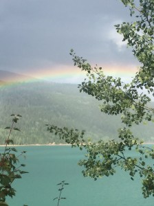 magnificent rainbow over Kinbasket Lake